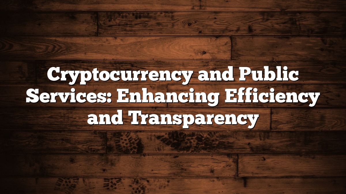 Cryptocurrency and Public Services: Enhancing Efficiency and Transparency